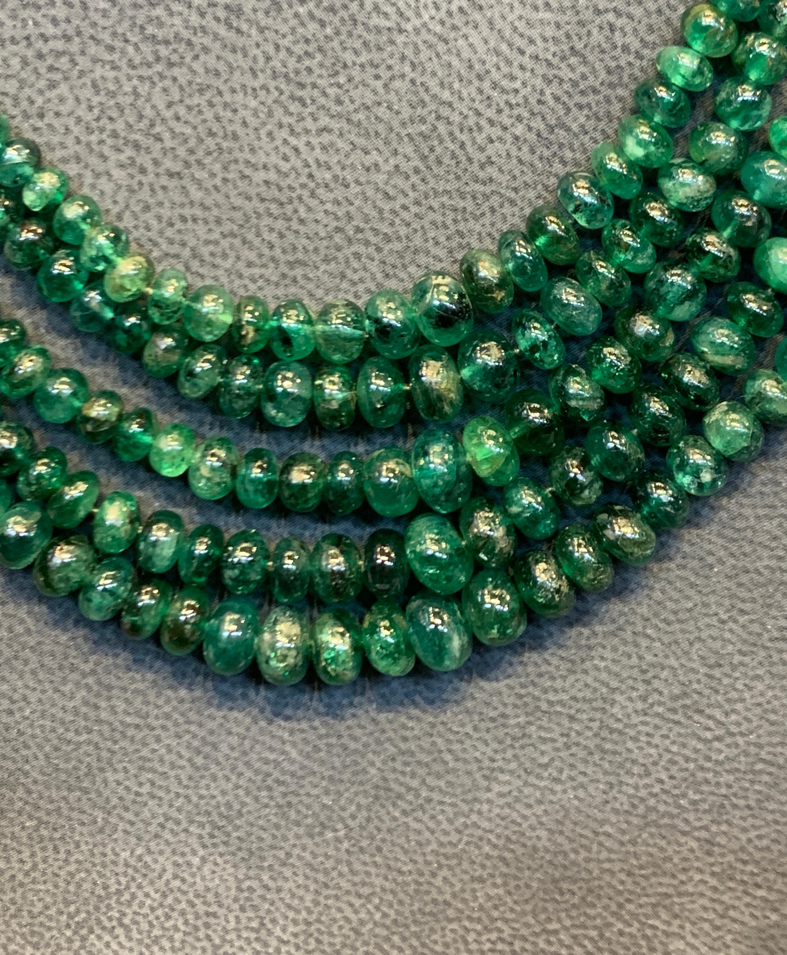 Emerald Graduated Bead Necklace For Sale at 1stDibs | emerald beads ...