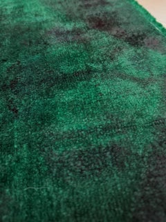 Emerald Green Abstract Mini Rug • Handmade Turkish Bathmat / Doormat • 2x3