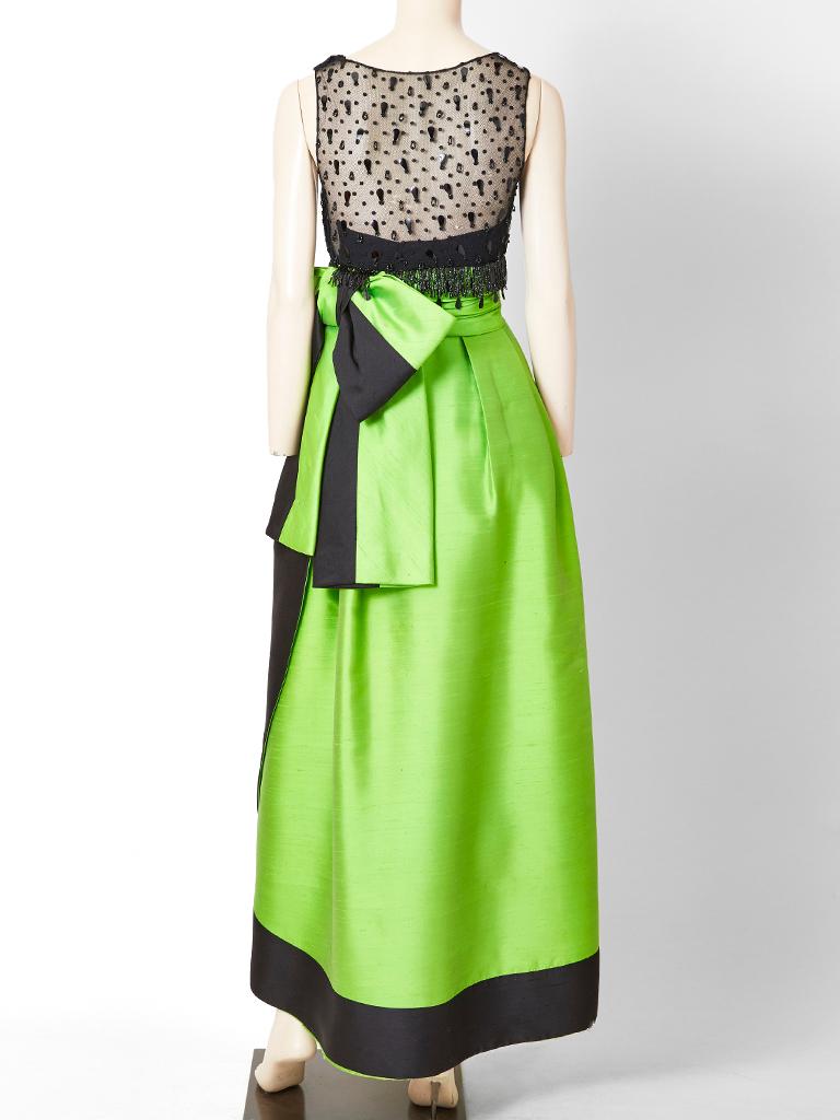 Emerald Green and Black Gown Attributted to Irene Galitzine C. 1960's For Sale 1