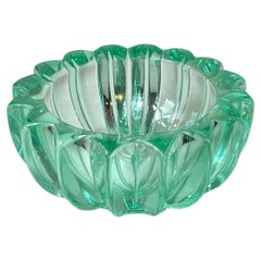 Vintage Emerald Green Art Deco Glass Bowl by Pierre Gire for D’Avesn France