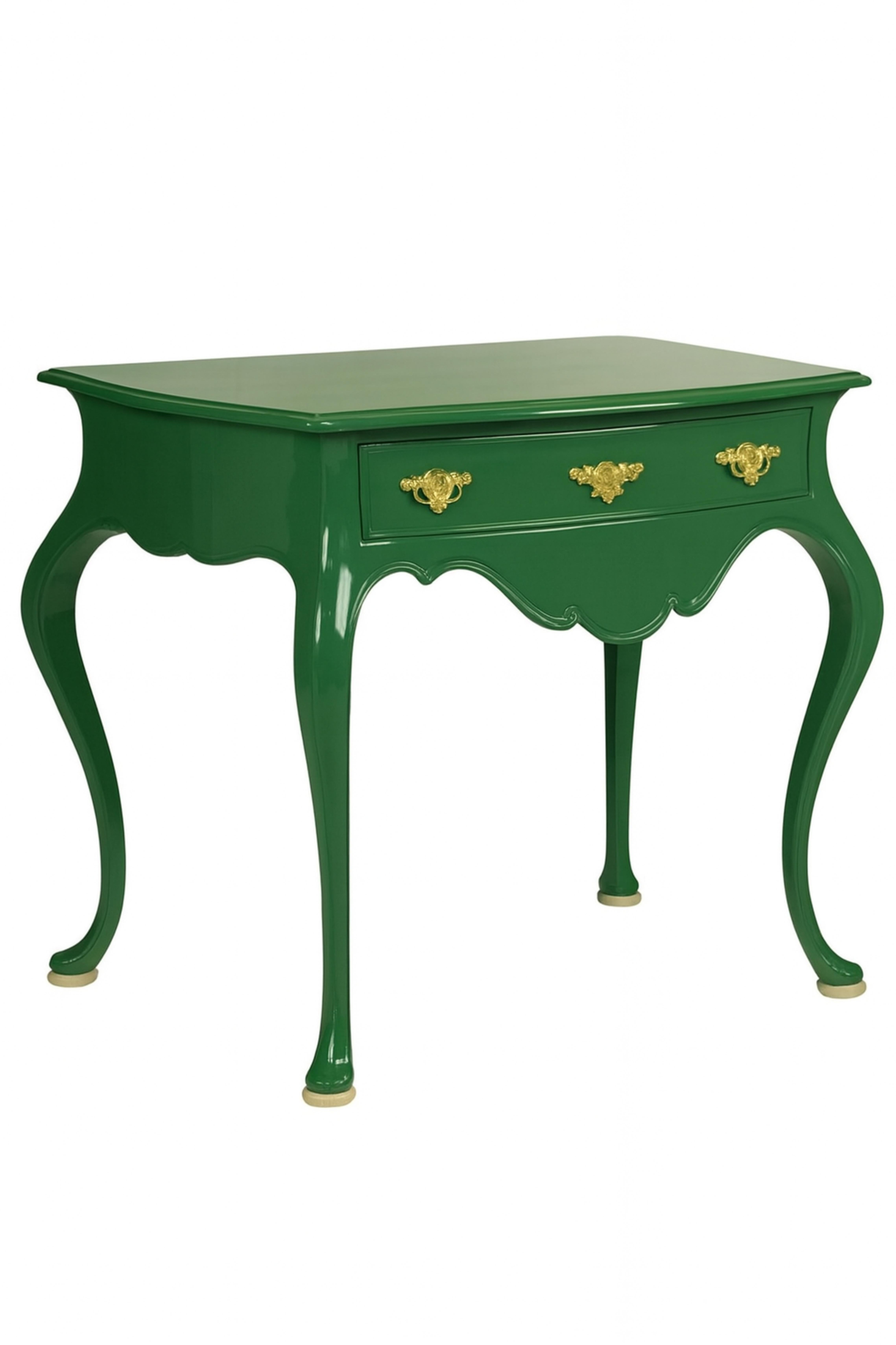 Laiton Emerald Green Baroque Styled Commode, 19th Century en vente