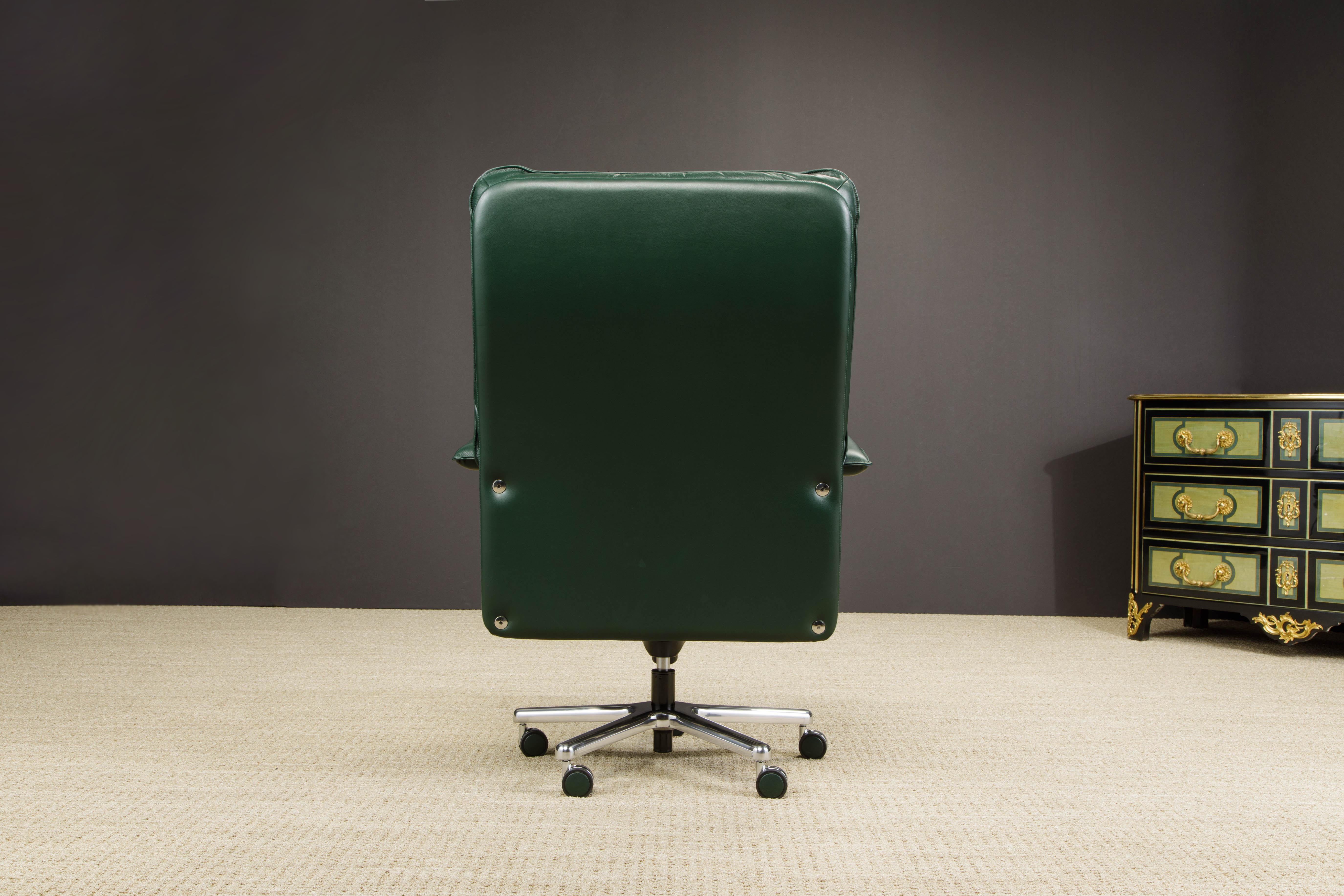Chaise de bureau Big de Guido Faleschini pour Mariani en cuir vert émeraude en vente 5