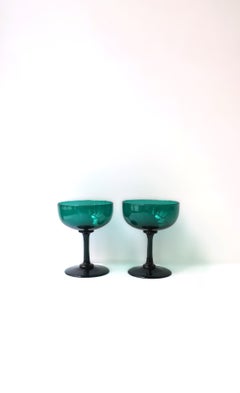 Emerald Green Champagne Glasses Coupes