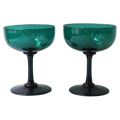 Emerald Green Champagne Glasses Coupes