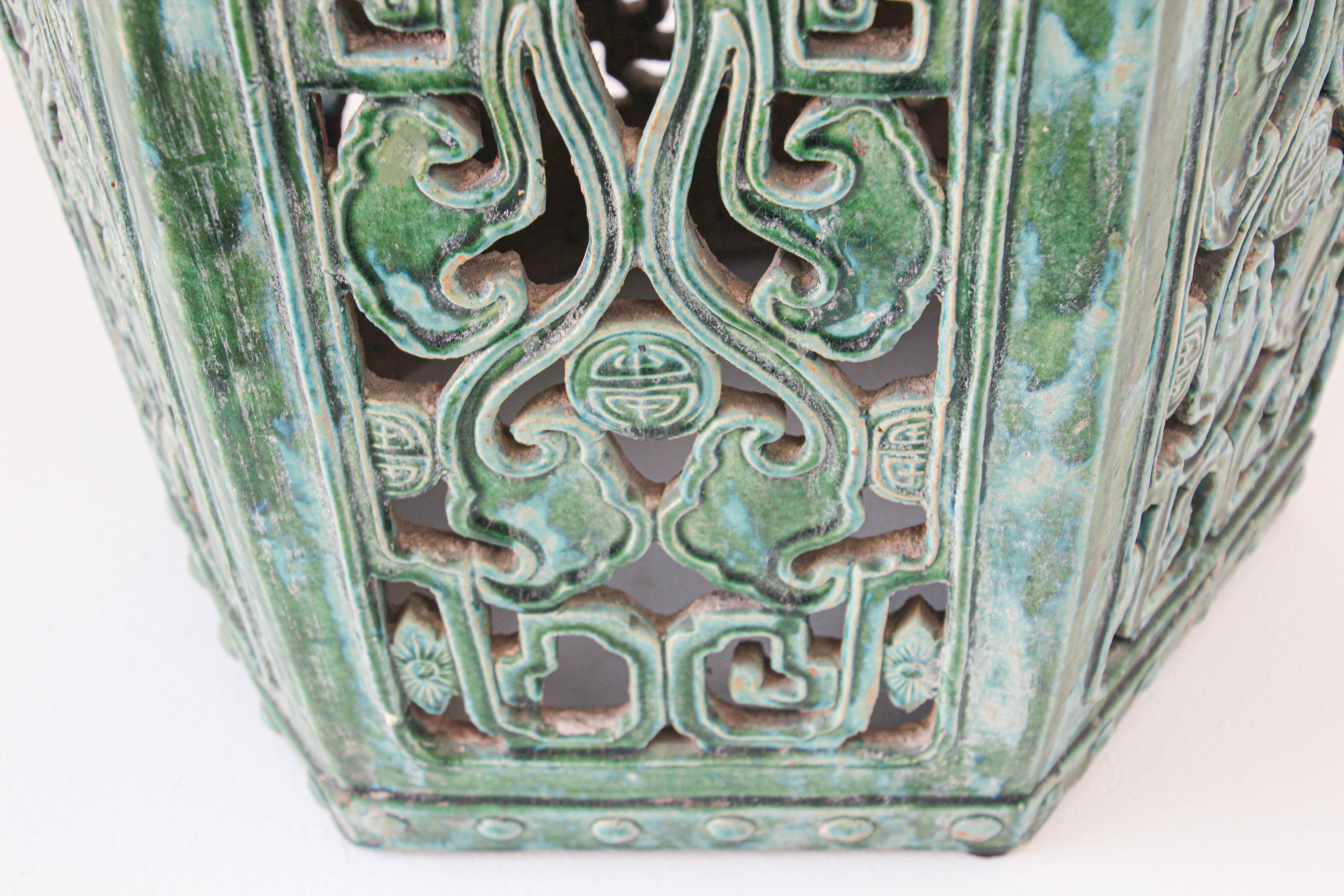 Emerald Green Chinese Large Ceramic Garden Stool 1