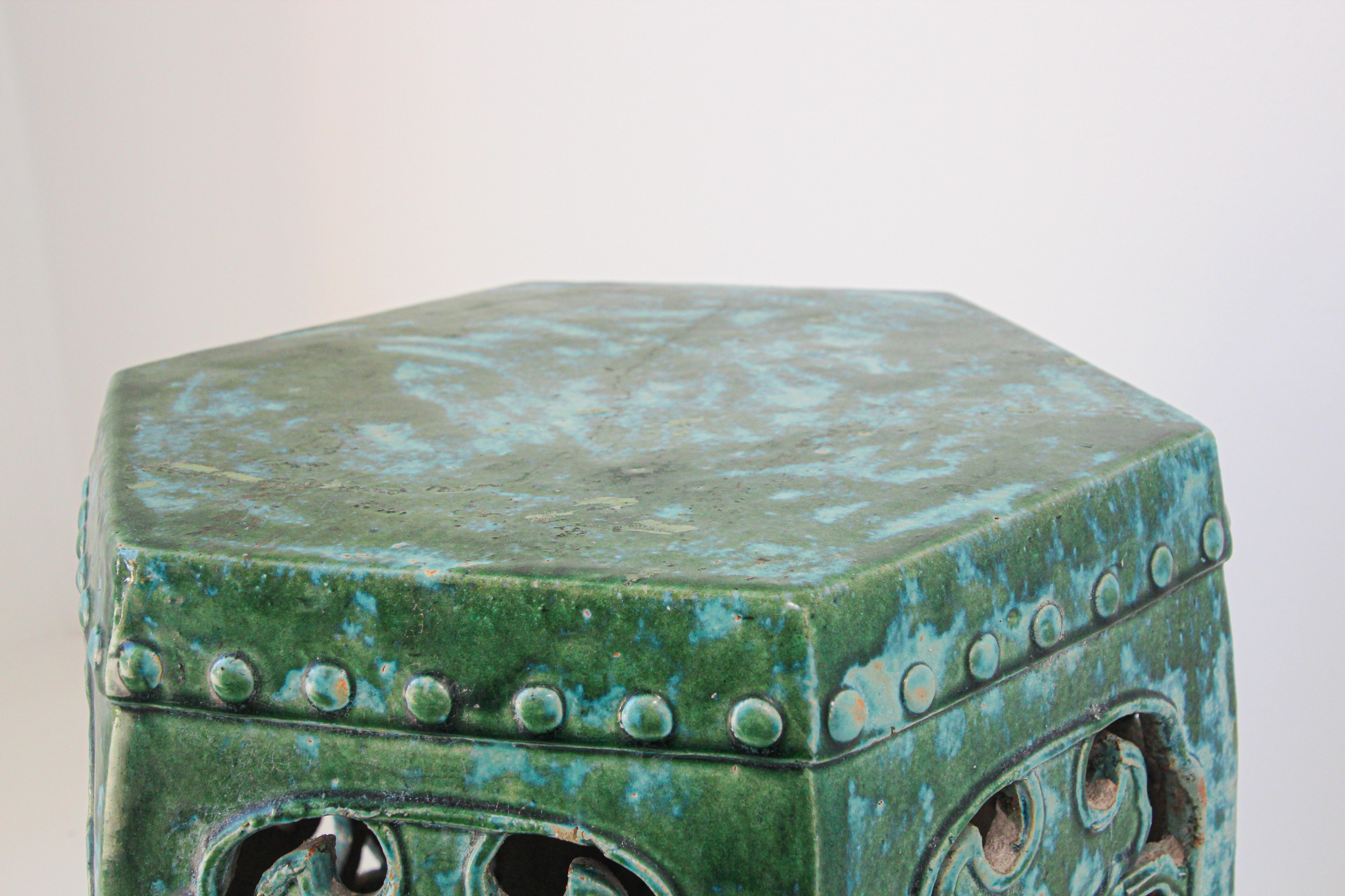 Emerald Green Chinese Large Ceramic Garden Stool 2