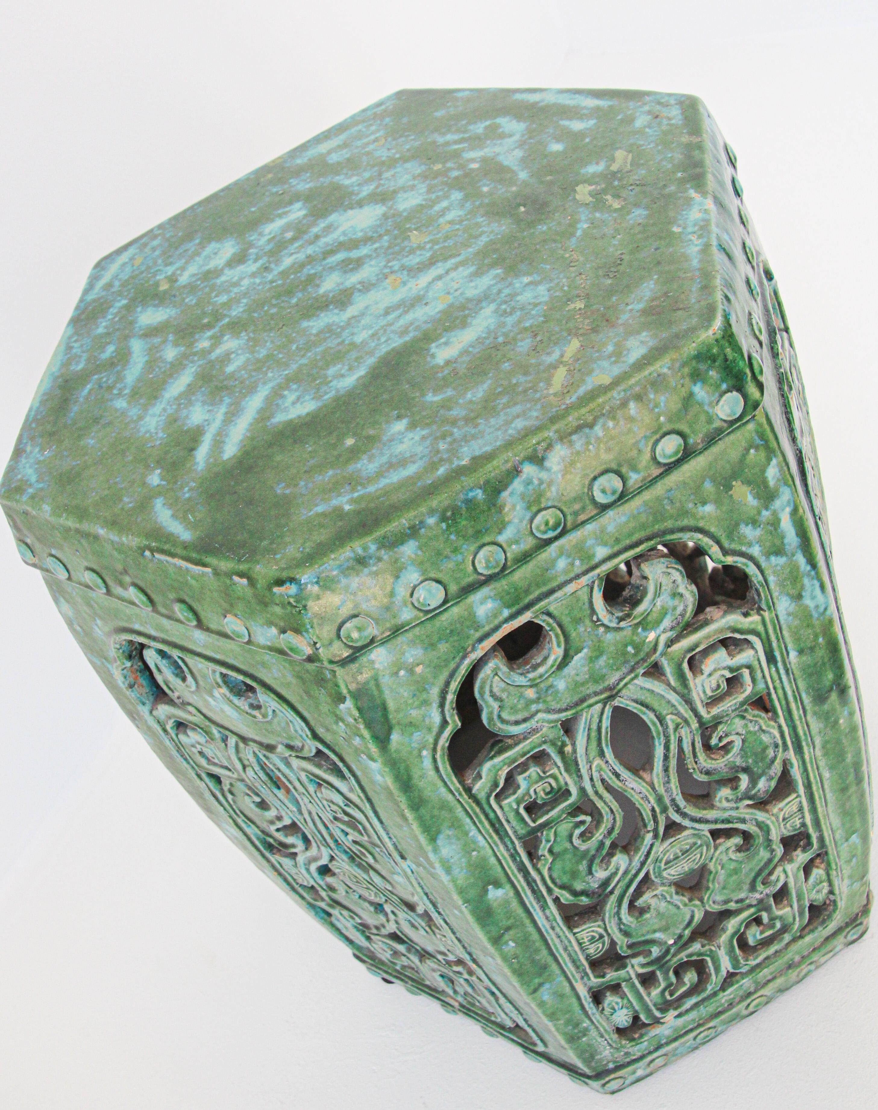 Emerald Green Chinese Large Ceramic Garden Stool 3