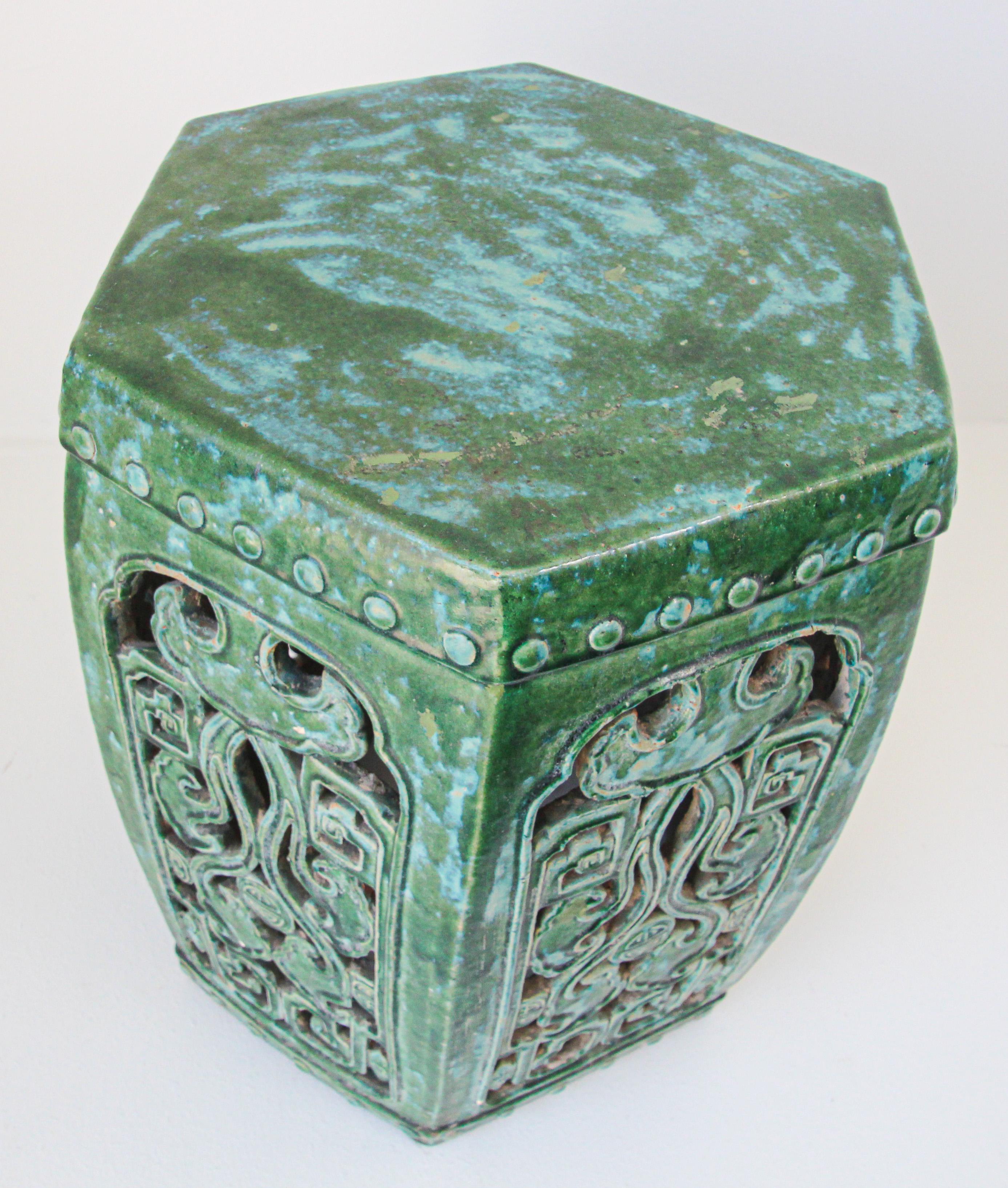 Emerald Green Chinese Large Ceramic Garden Stool 4