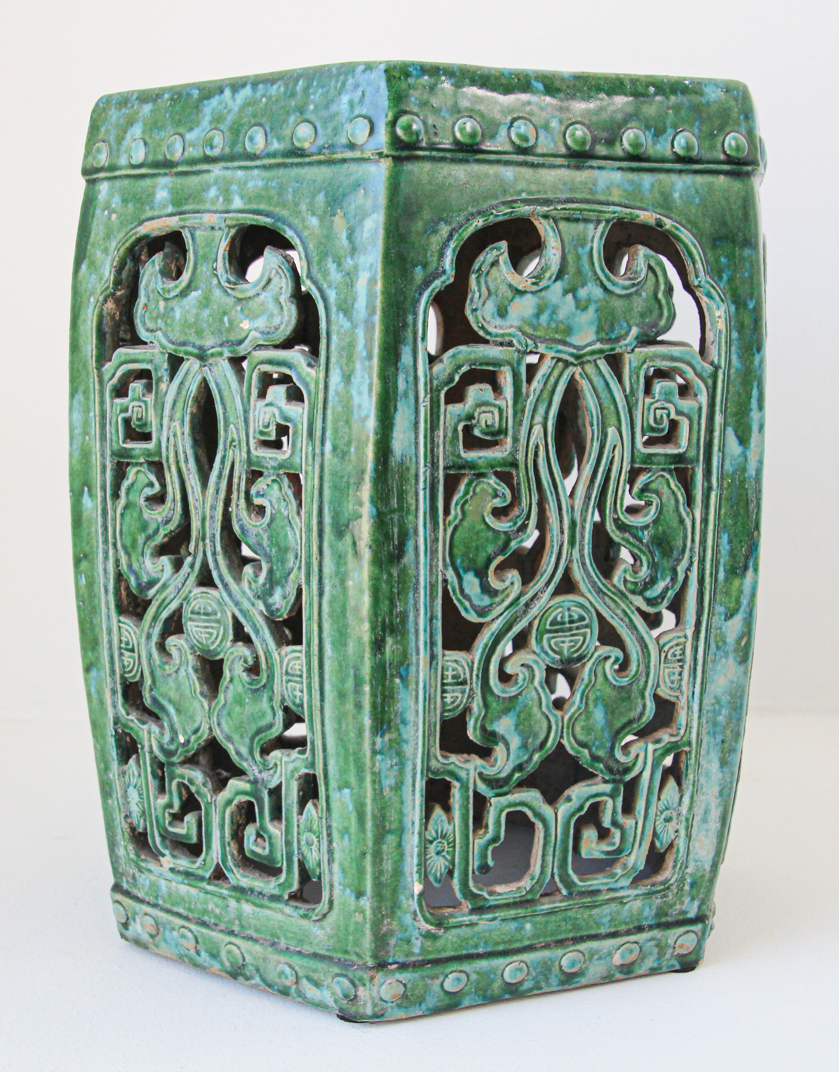 Emerald Green Chinese Large Ceramic Garden Stool 5