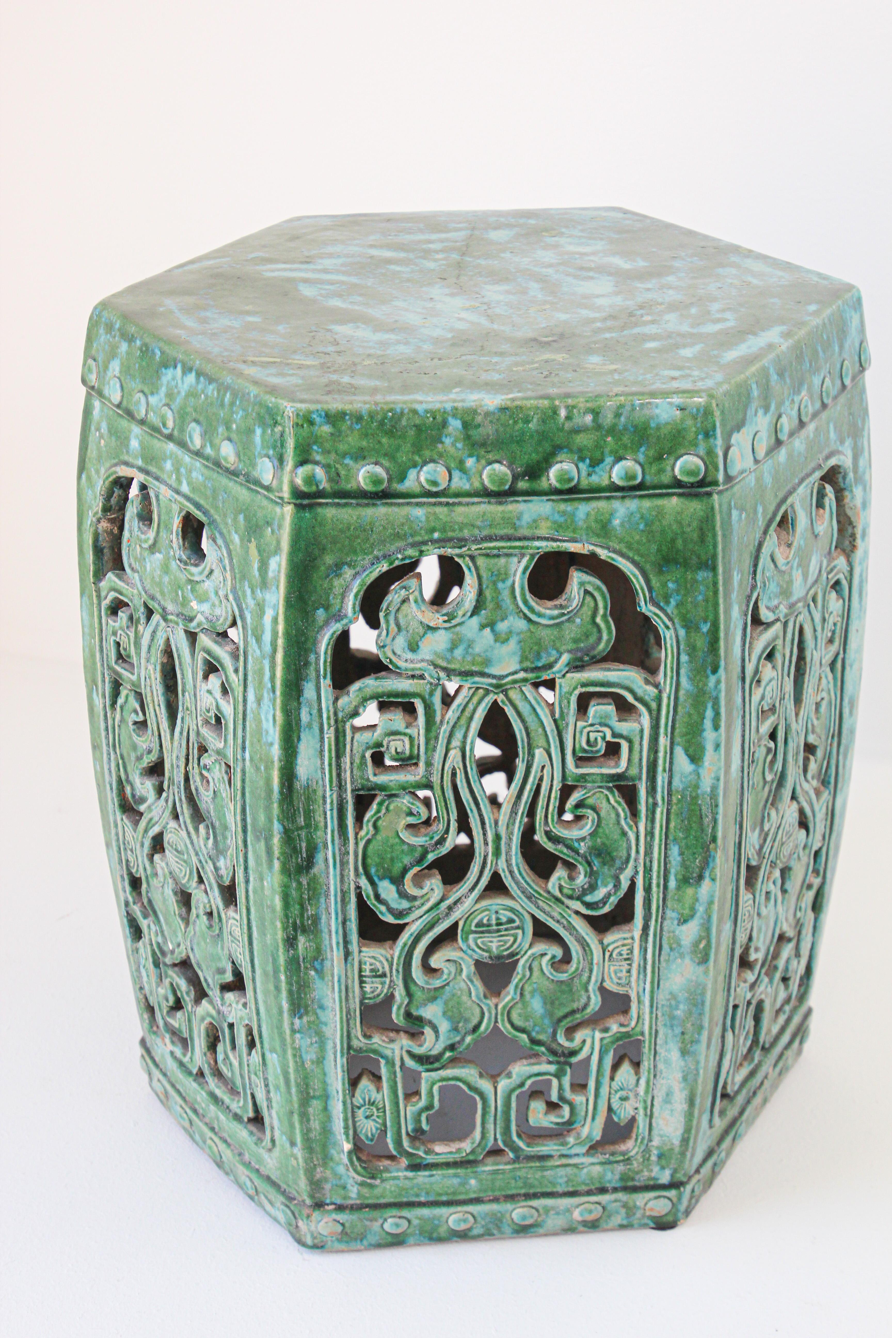 Chinese Export Emerald Green Chinese Large Ceramic Garden Stool