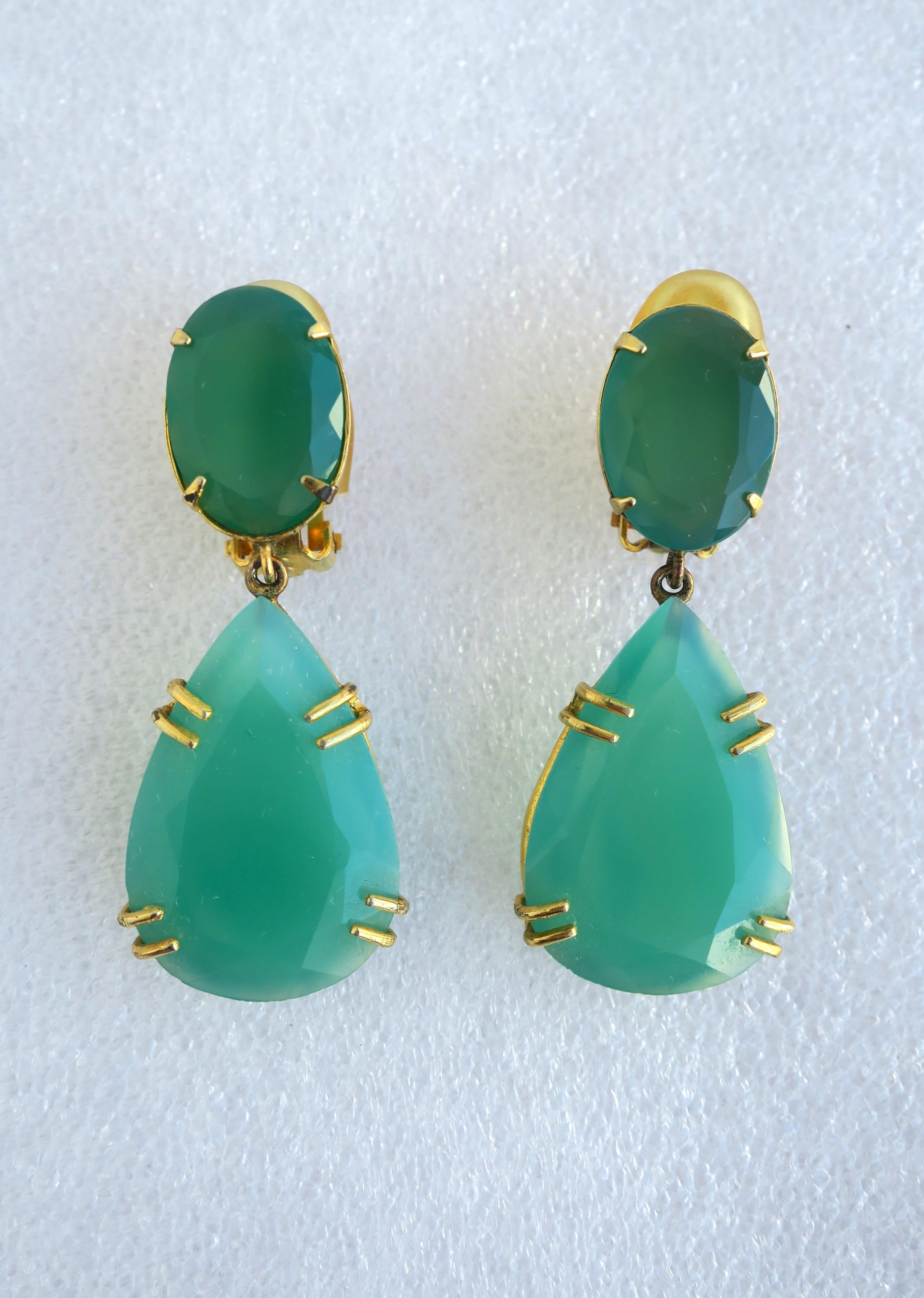 large emerald drop earrings