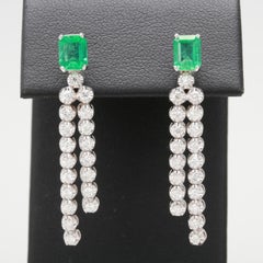 Emerald Green Crystal Earrings, Emerald Green Drop Earrings