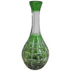 Decanter in Emerald Green Cut Crystal 