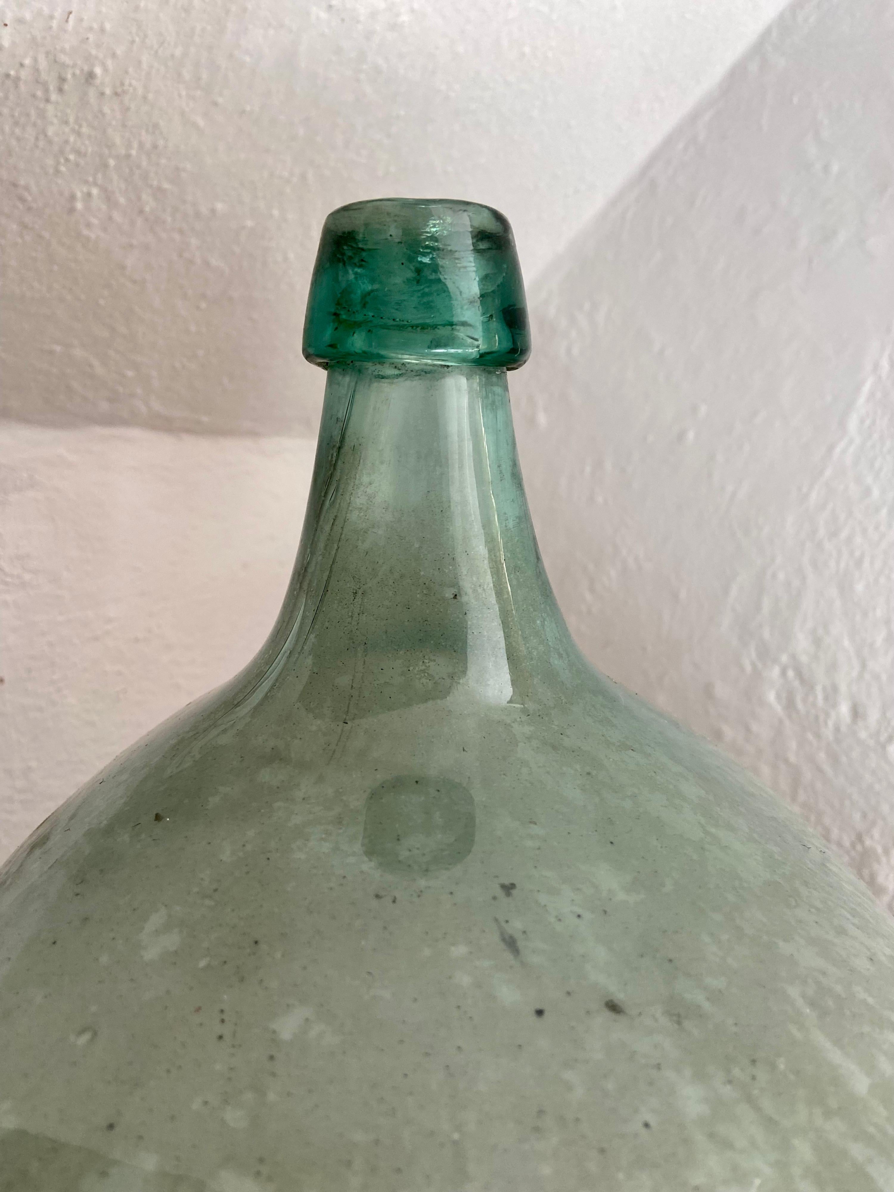 Emerald Green Demijohn From Puebla, Mexico, Circa 1930's 2