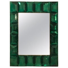 Emerald Green Diamond Murano Glass Mirror