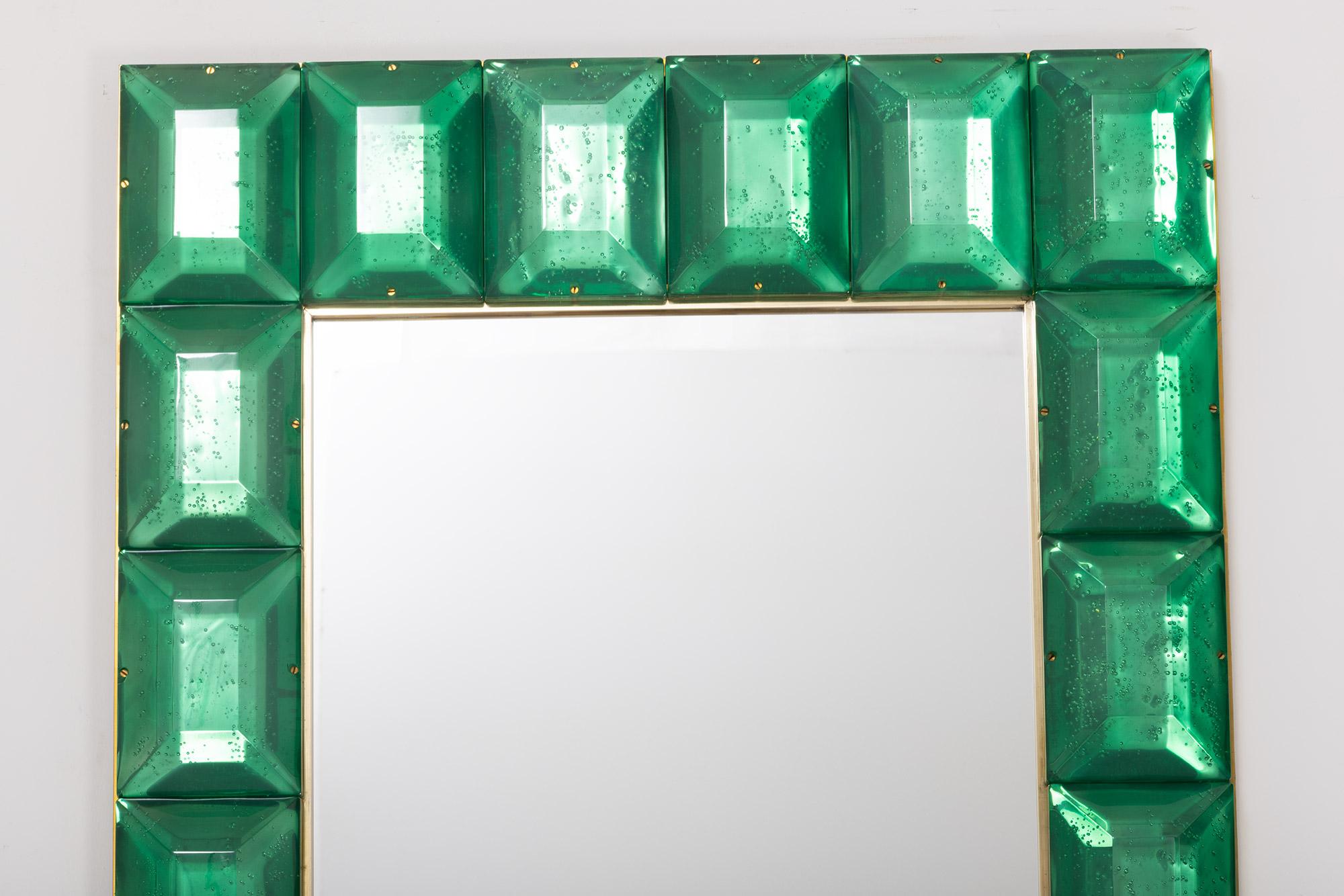 emerald shaped glass mirror