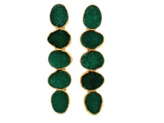 Emerald Green Druzy Earrings