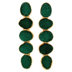 Emerald Green Druzy Earrings