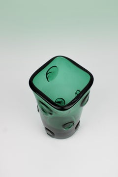 Emerald Green Empoli vase Murano Glass Italy 1960