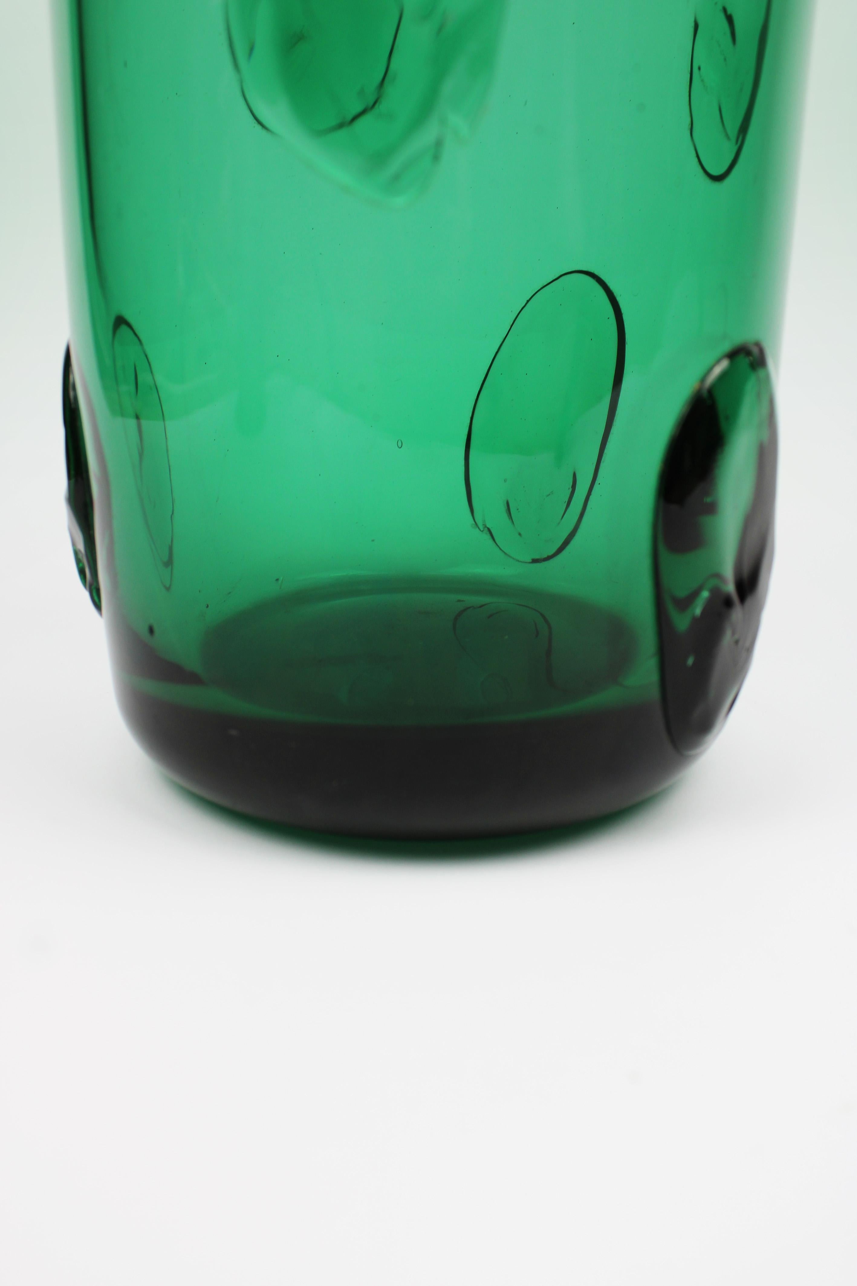 Mid-20th Century Emerald Green Empoli vase Murano Glass Italy 1960 For Sale