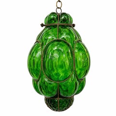 Emerald Green Glass Lantern