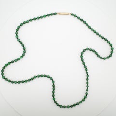 Emerald Green Jadeite Jade Necklace, Untreated, 19", 3.7mm beads