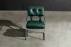 Emerald Green Leather Tucroma Chairs by Guido Faleschini for Mariani, Set of 6