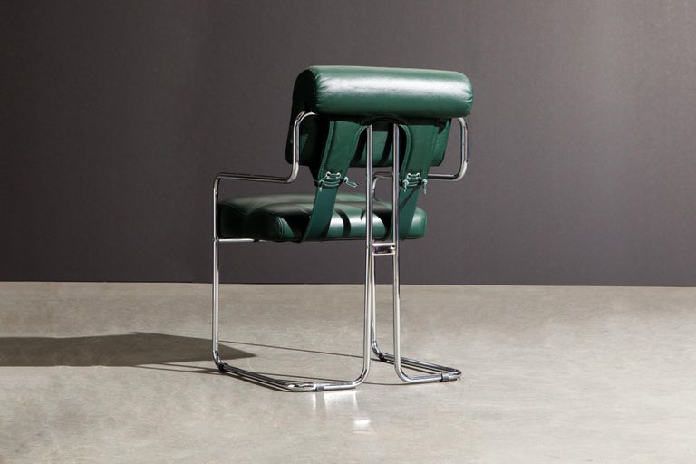 Emerald Green Leather Tucroma Chairs by Guido Faleschini for Mariani, Set of 8  For Sale 2
