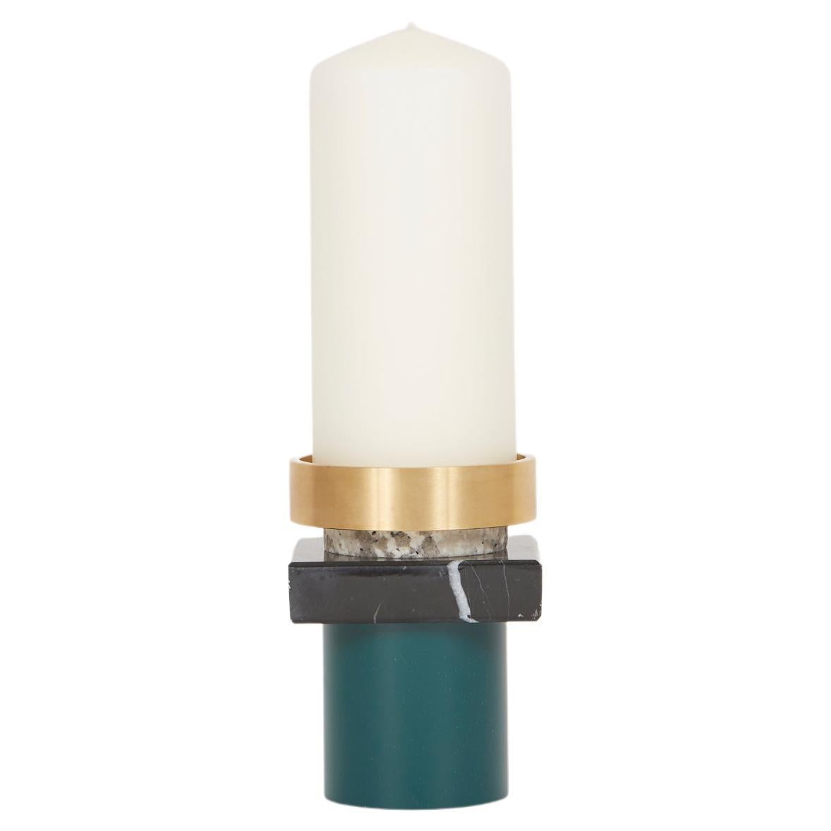 21th C Blue Louis Marble and Granite Candle Holder by Marine Breynaert