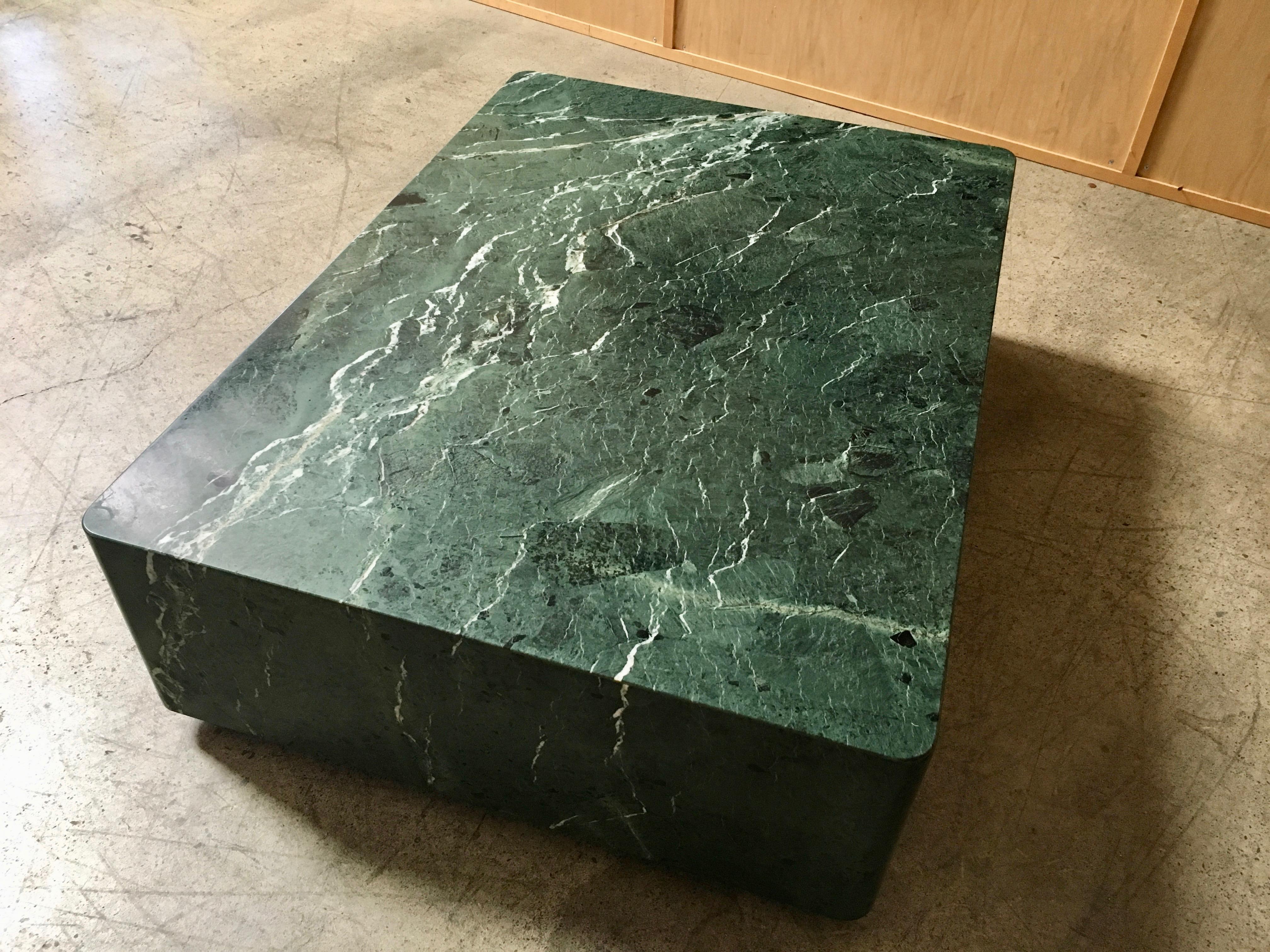 20th Century Emerald Green Marble Coffee Table