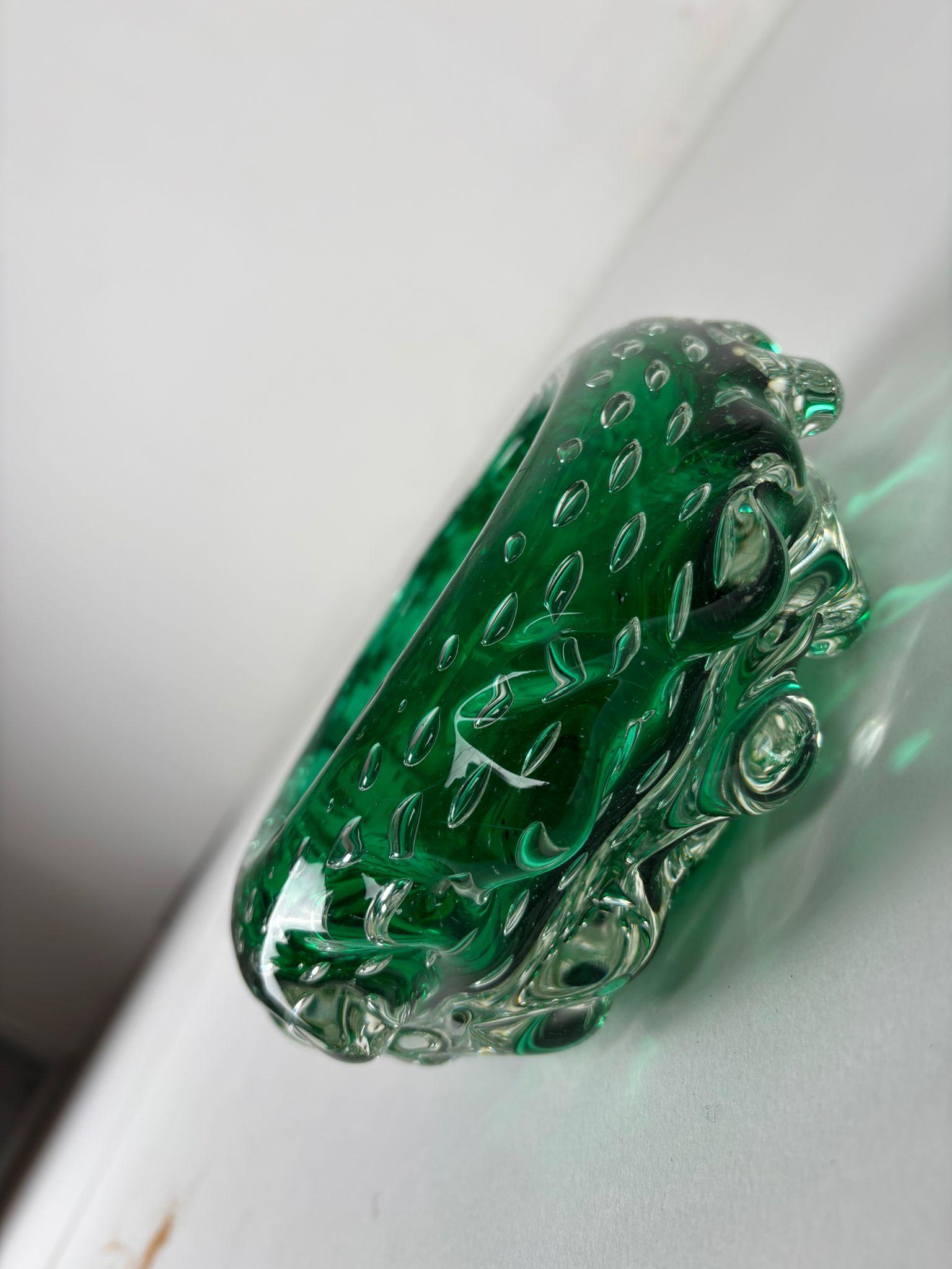 Emerald Green Murano Glass Bowl/Ashtray, 1970s, Italy in vendita 3