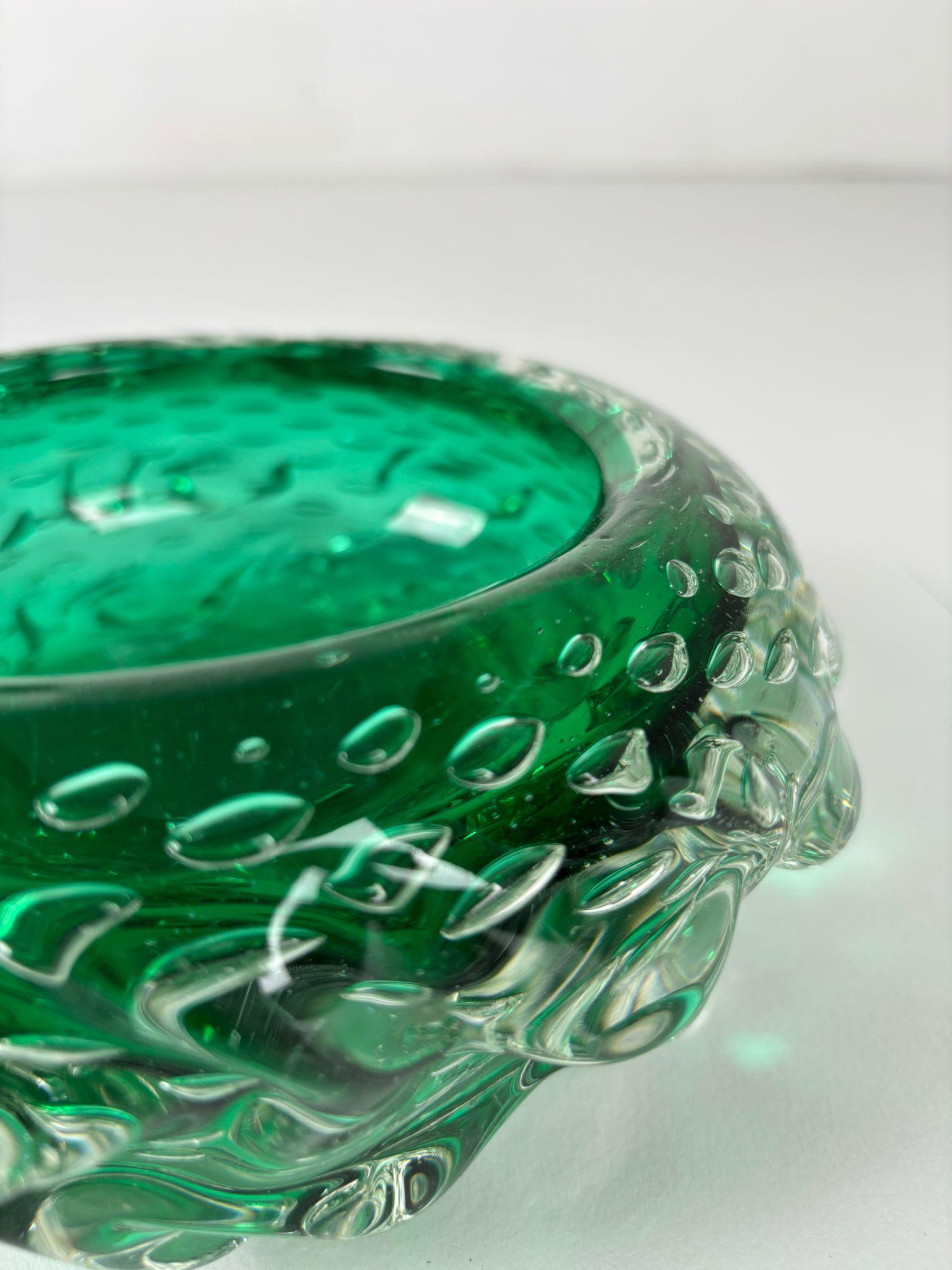 Emerald Green Murano Glass Bowl/Ashtray, 1970s, Italy in vendita 4