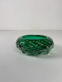 Emerald Green Murano Glass Bowl/Ashtray, 1970s, Italy