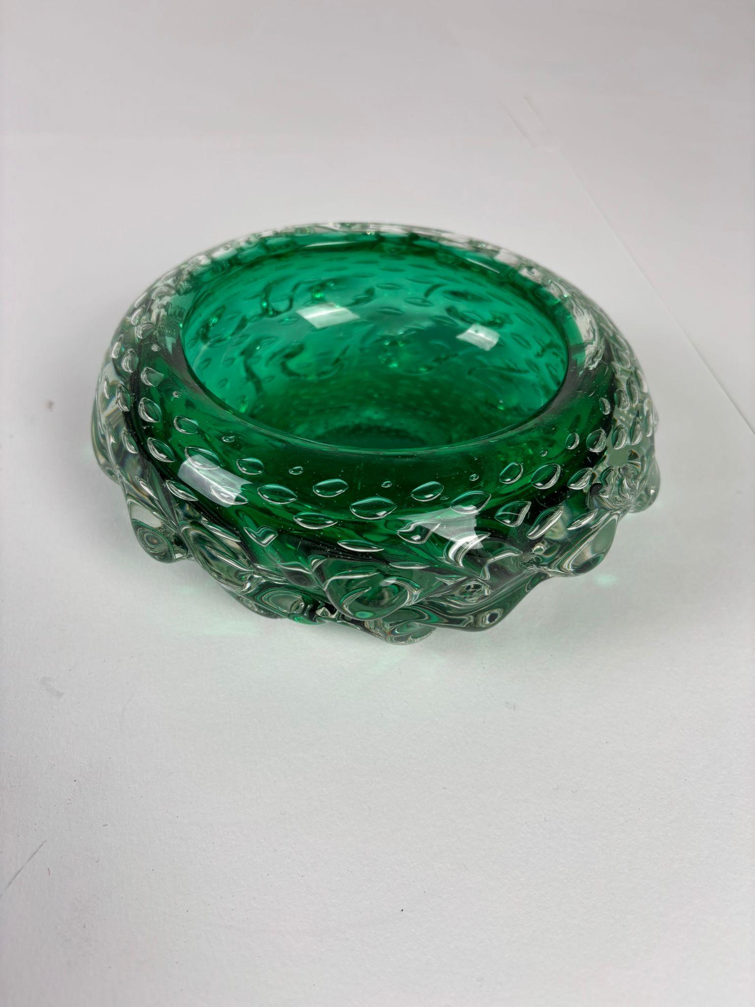 Emerald Green Murano Glass Bowl/Ashtray, 1970s, Italy in vendita 2