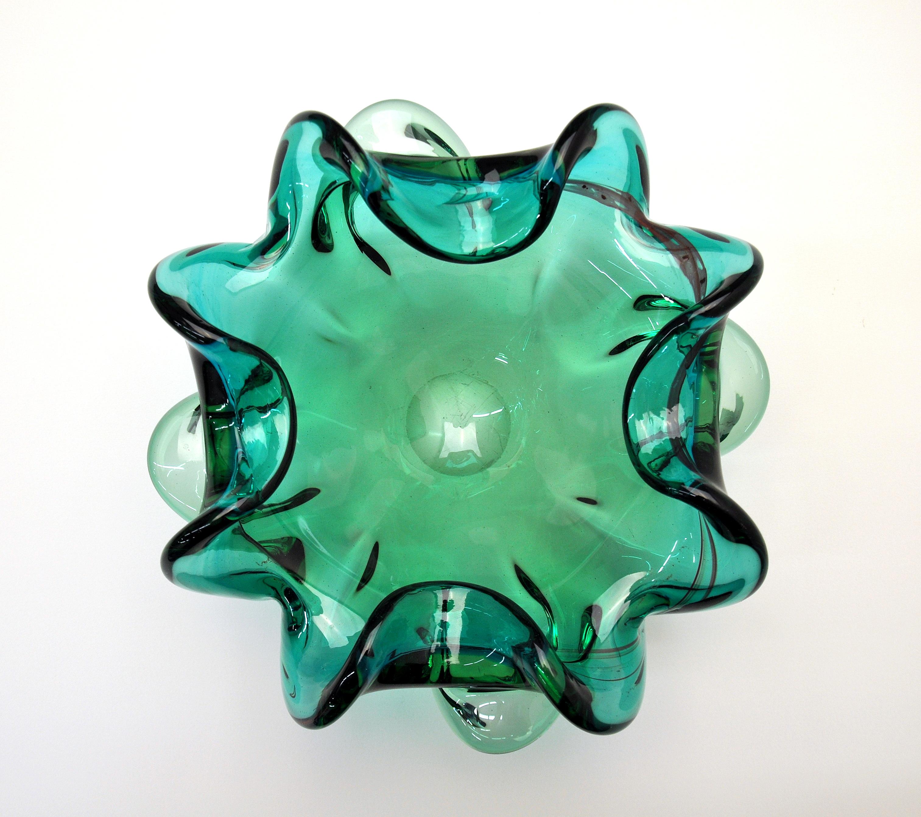 murano green glass bowl