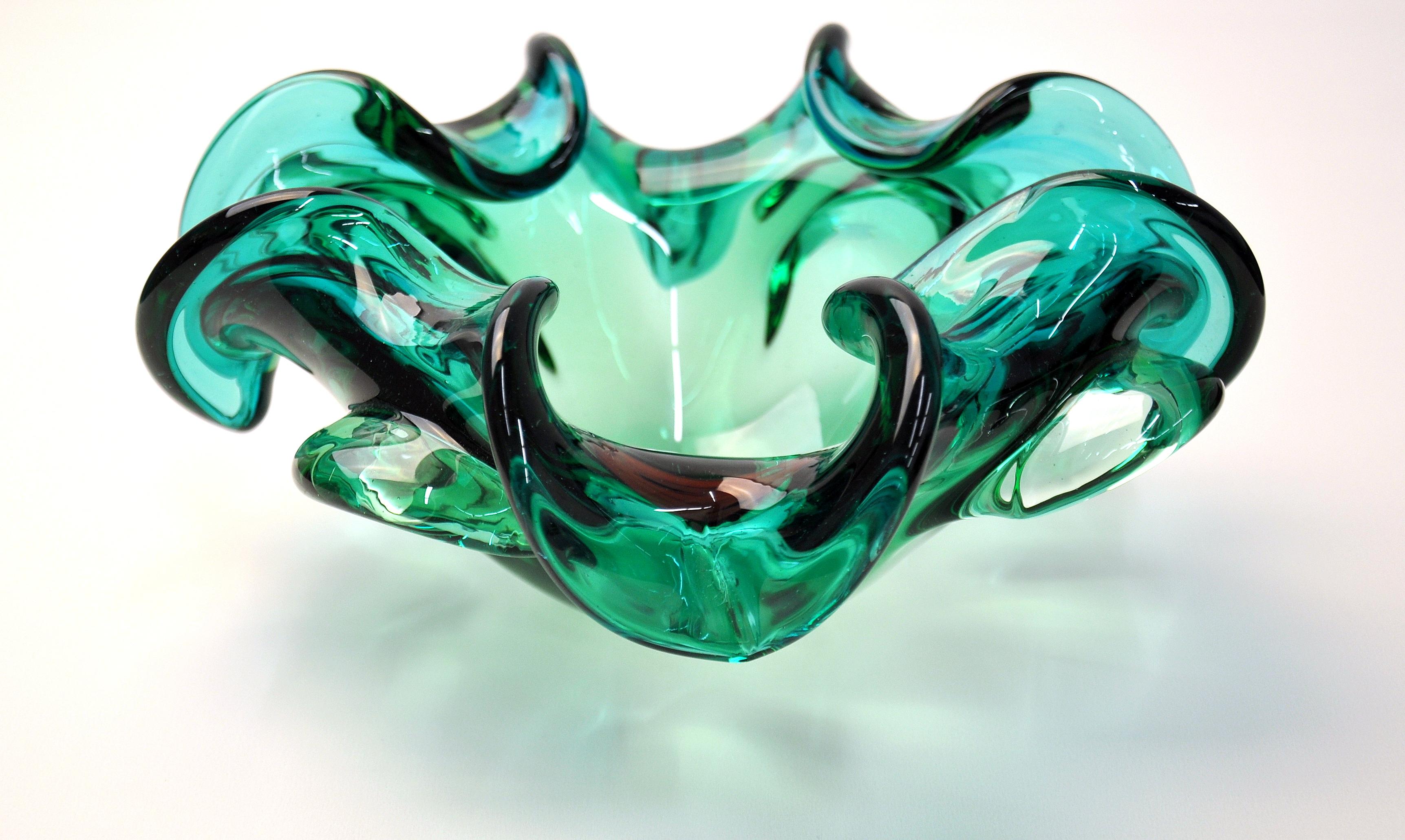 murano glass bowl green
