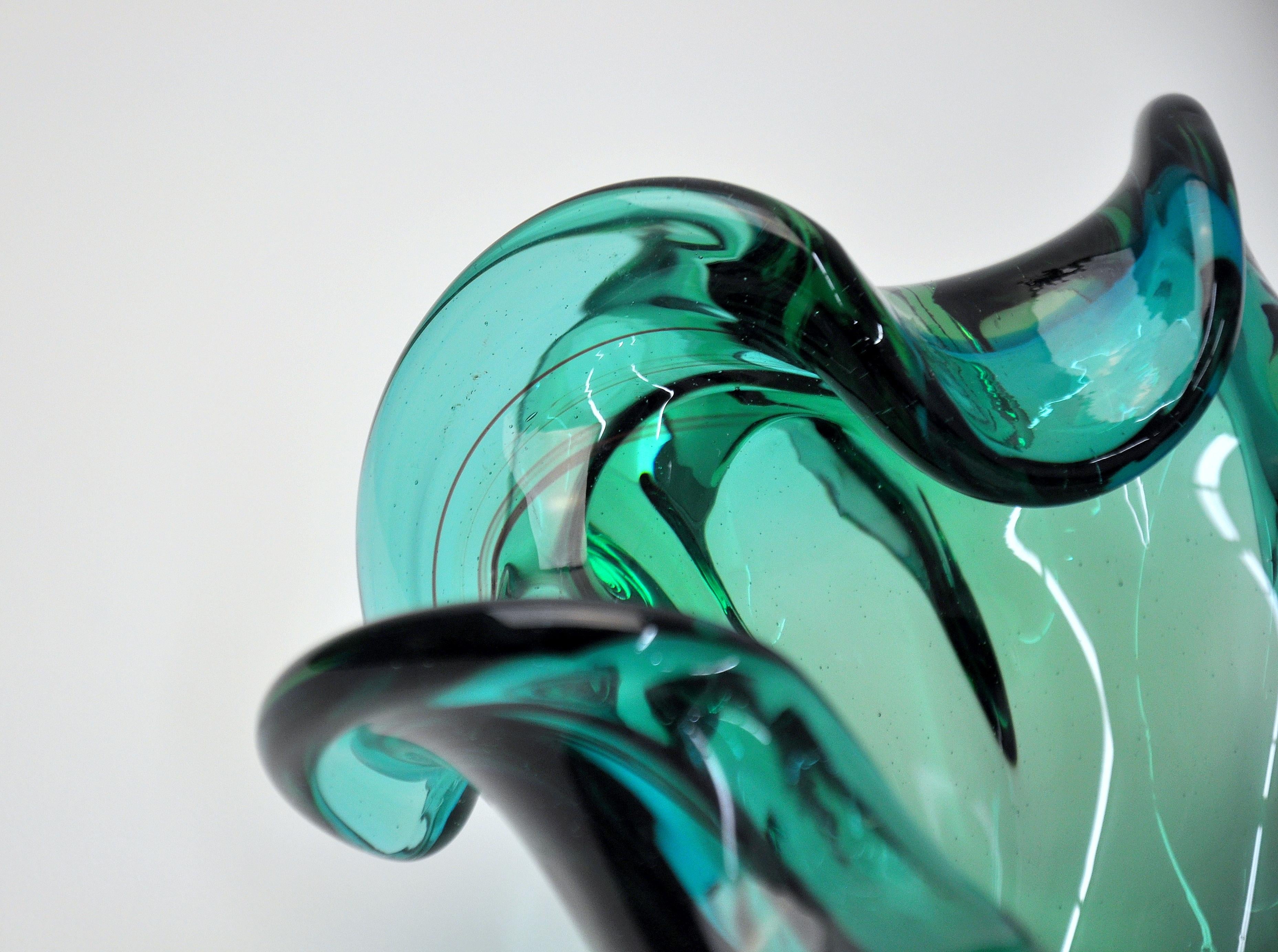 Italian Emerald Green Murano Glass Bowl