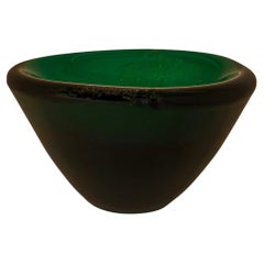 Emerald Green Murano Glass Bowl with Avvneturina