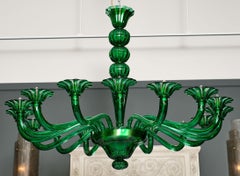 Emerald Green Murano Glass Chandelier