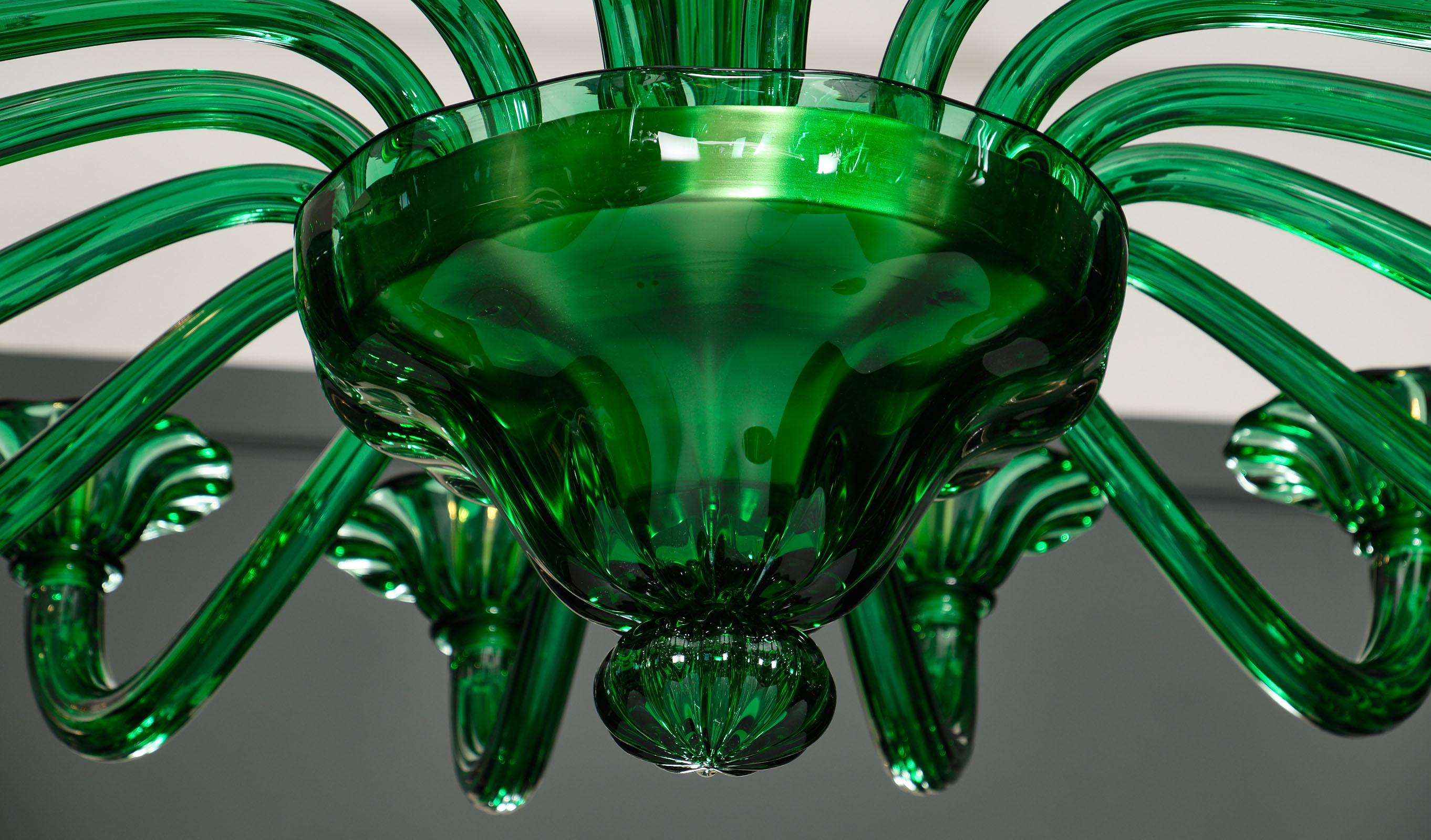 Emerald Green Murano Glass Chandelier 1