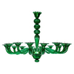 Emerald Green Murano Glass Chandelier