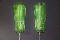 Emerald Green Murano Glass Wall Sconces in Mazzega Style, 2000s, Italy