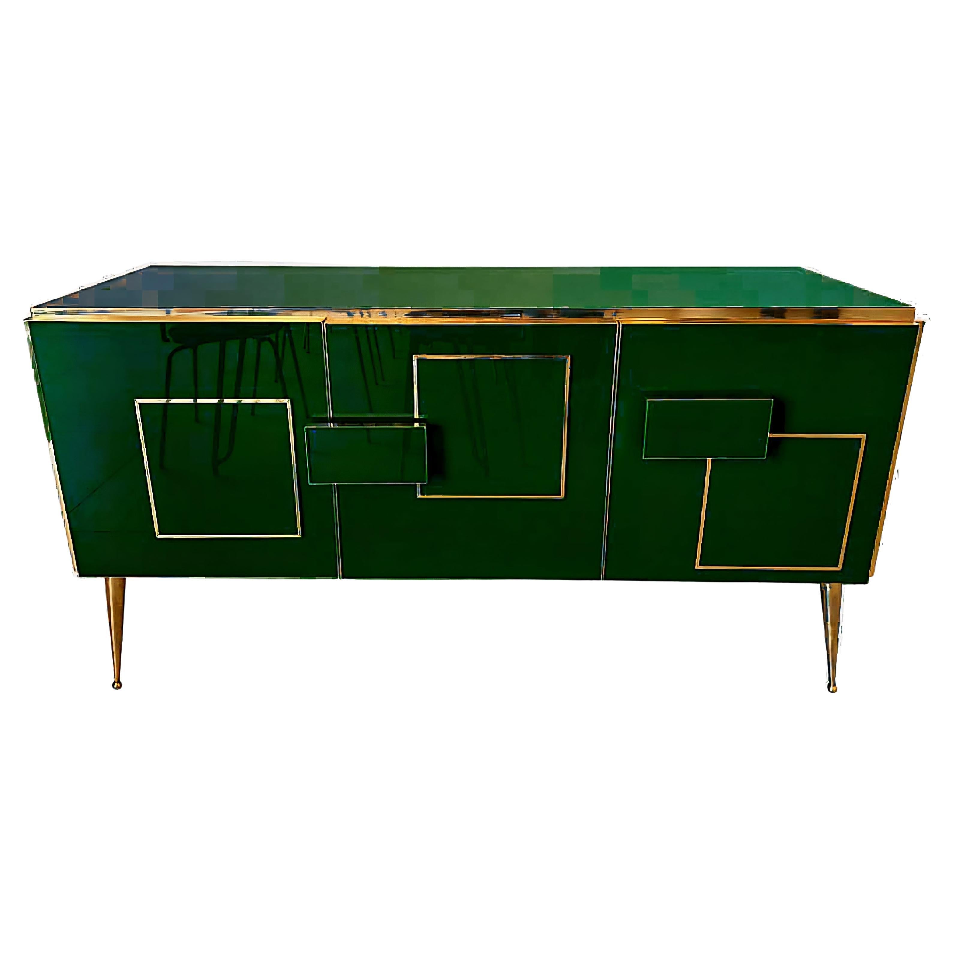Emerald green sideboard and dry bar: three doors justfurnituress design