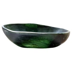Emerald Green Stone Resin Bowl by Monica Calderon