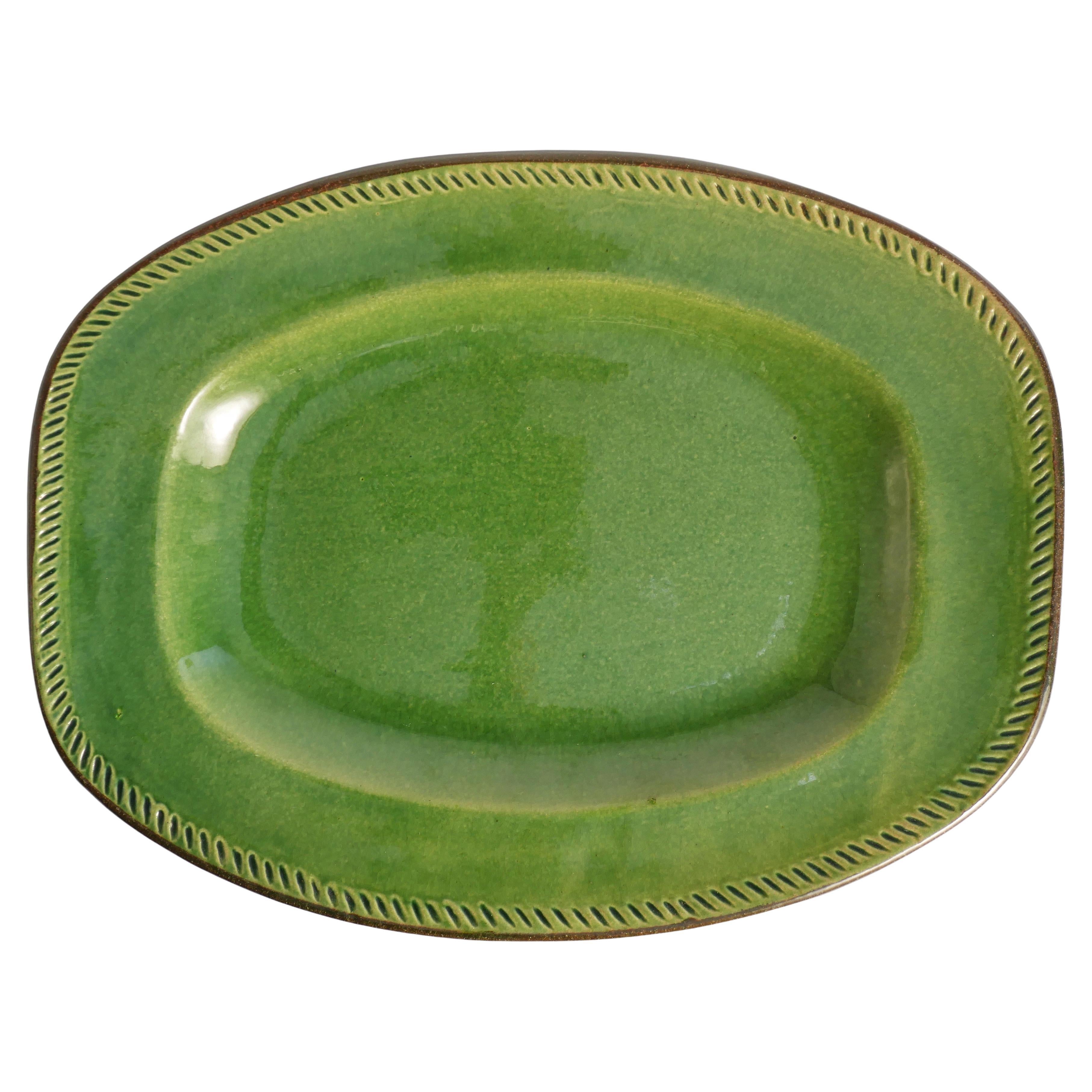 Emerald Green Stoneware Dish by Andersson & Johansson, Höganäs, Sweden