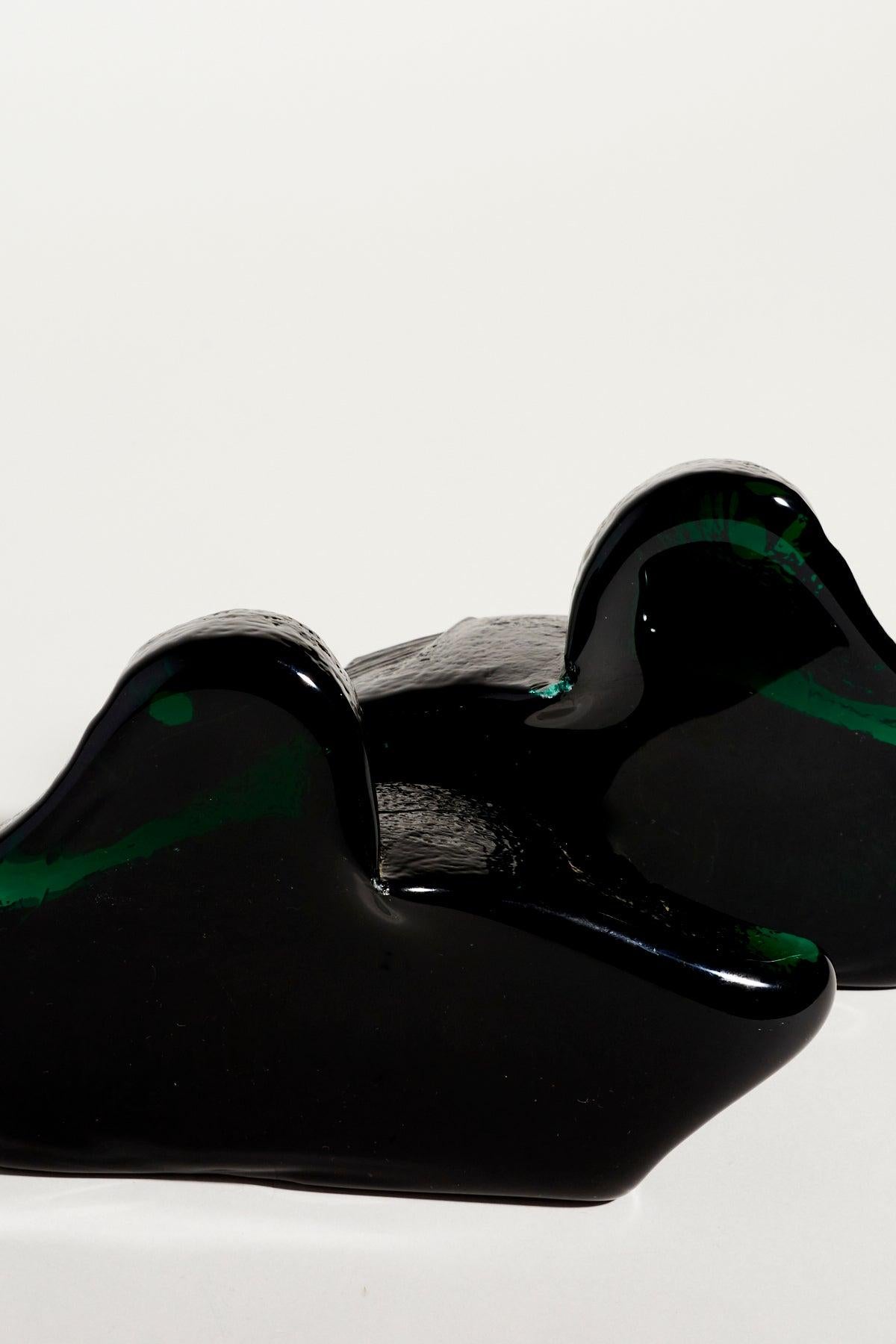 green glass duck