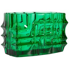 Vintage Emerald Green Vase by Vladislav Urban for Sklo Union, 20th Century, Europe 1960s