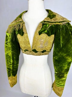Emerald-green velvet and gold-thread brocade Spencer - Russia C.1830