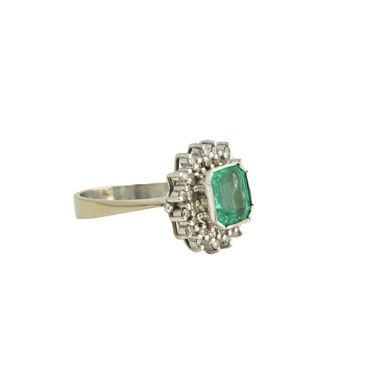 Marquise Cut Emerald Green with Marquise Diamond Halo Ring