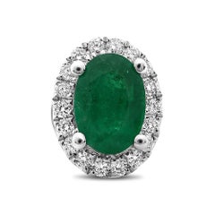Emerald Halo Stud Earrings